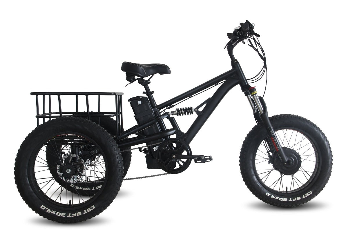 XNT 750W Fat Tyre Tricycle E-Bike With Baskets